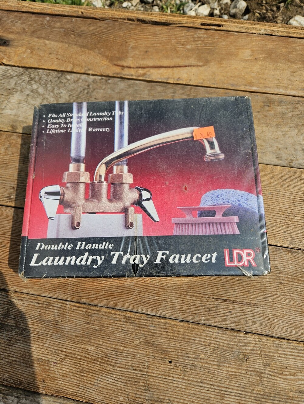 LDR Laundry Tub Faucet Double Handle 2 Hole Fits Standard Tubs Quality Brass New